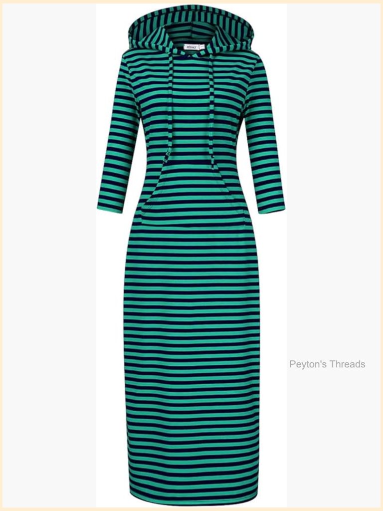 Casual Pocket Slim Pullover Maxi Hoodie Dress